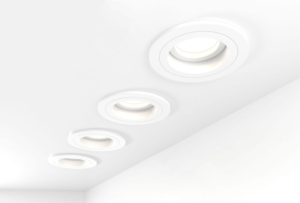 white ceiling downlights